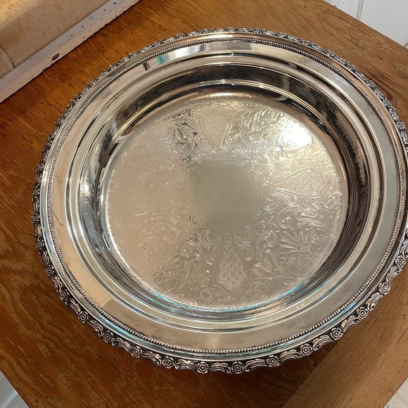 Vintage Silver Serving Pie Plate - Picture 1 of 5